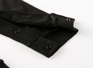 black long-sleeved Bottle  Jumpsuit