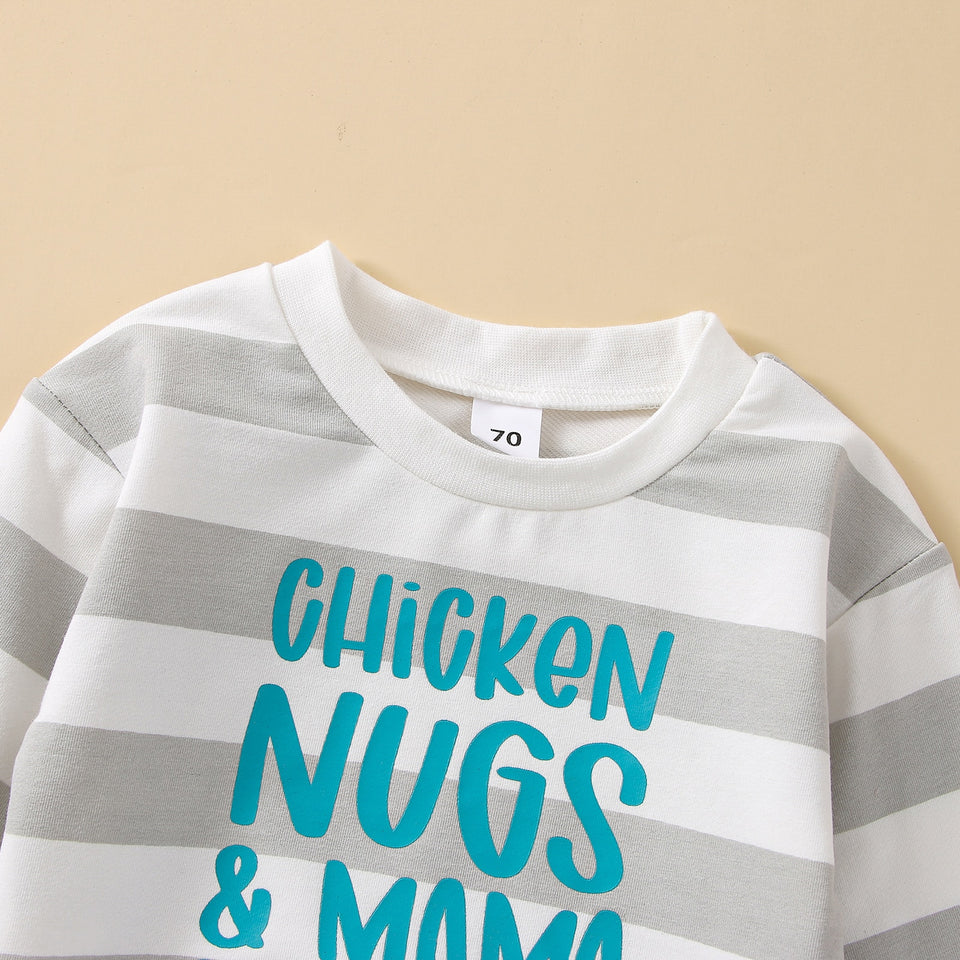 Chicken Nugs & Mama Hugs Sweatshirt +Solid Pant