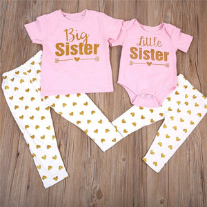 Newborn Baby Girls Sisters Matching Romper T-shirt