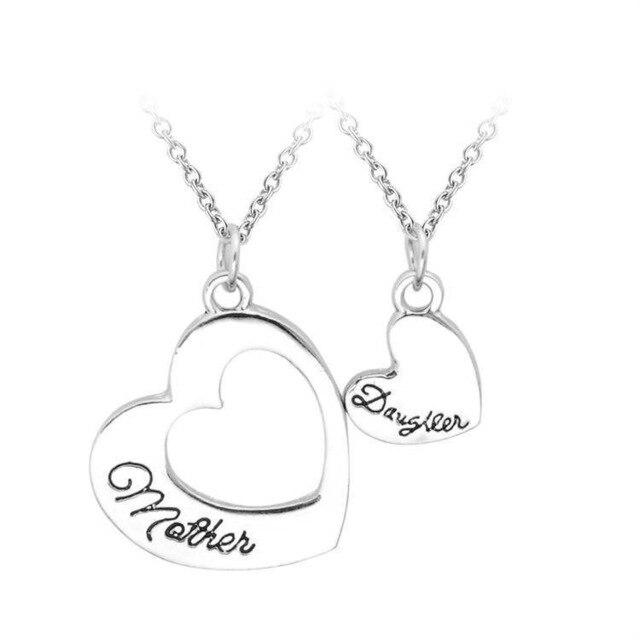 MOTHER & DAUGHTER LETTER ENGRAVED MATCHING NECKLACE
