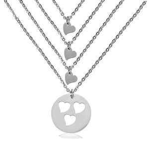 MOTHER AND DAUGHTER HEART NECKLACE