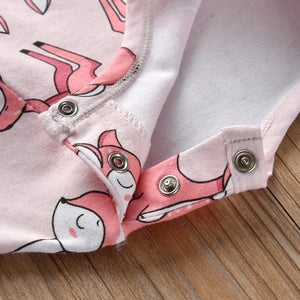 Long Sleeve Pink Deer Jumpsuit