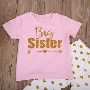 Newborn Baby Girls Sisters Matching Romper T-shirt