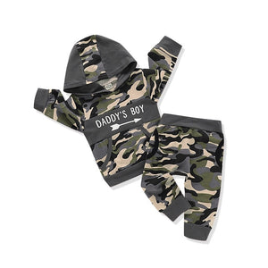 Newborn Baby Army Green Hooded Clothes set
