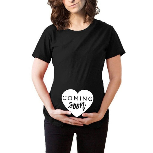 Heart Coming Soon Ladies Maternity T-Shirt