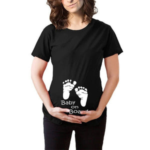 Foot Baby On Board "Coming Soon" Ladies Maternity T-Shirt