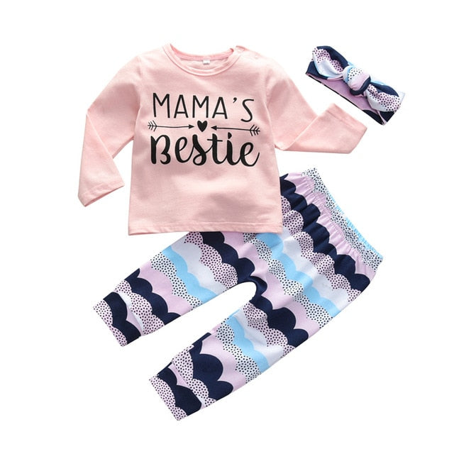 Mama's Bestie Long Sleeve Toddler Outfit