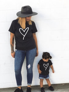 mom and son Matching heart T Shirt