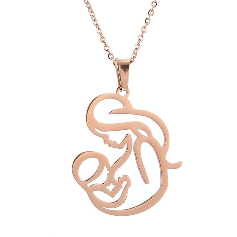 MOTHER BREASTFEEDING HOLDING BABY NECKLACE