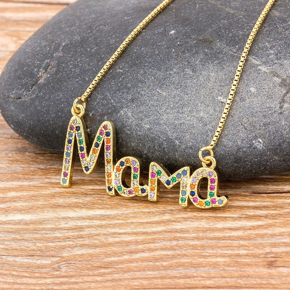 Multi color Mama  Necklace