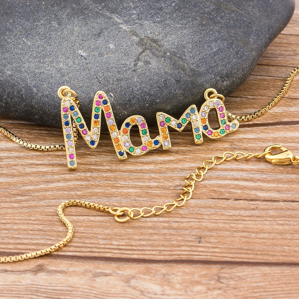 Multi color Mama  Necklace