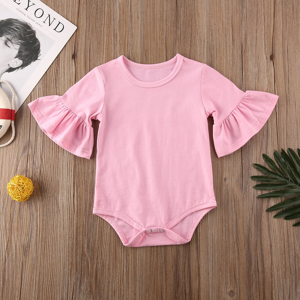 Baby Girl Flare Sleeve Casual Romper