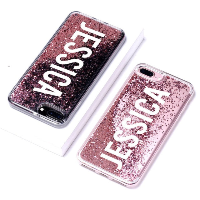 Custom Name Liquid Sparkle iPhone Case