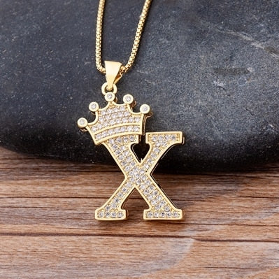 Queen initial Alphabet Necklace