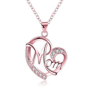 MOM LETTER HEART NECKLACE