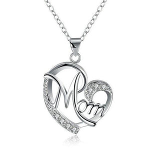 MOM LETTER HEART NECKLACE