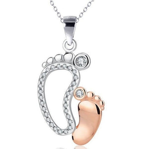 MOTHER & BABY FOOTPRINT NECKLACE