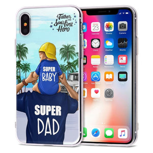 super baby and super dad iPhone Case