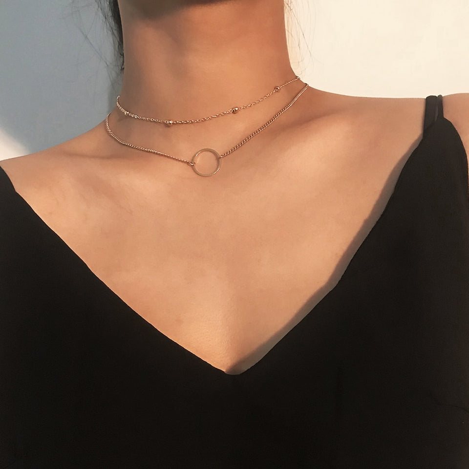 Two Layers Round Necklace