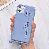 Custom Name Heart iPhone Case With Strap