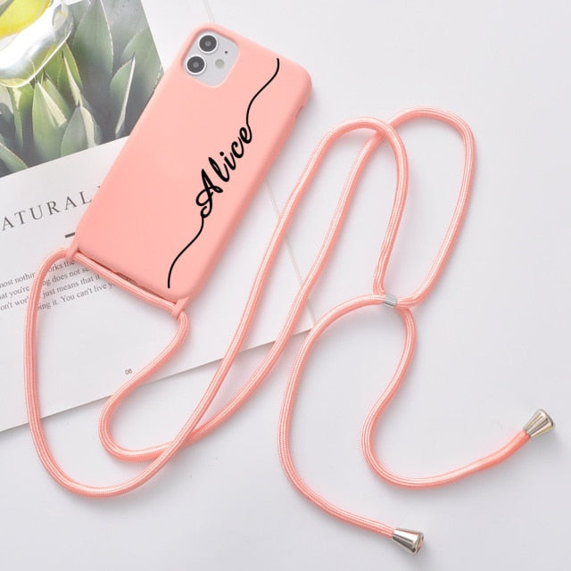Custom Name iPhone Case With Strap