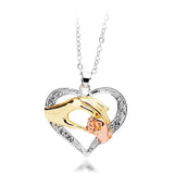 MOTHER HOLDING BABY'S HAND HEART NECKLACE